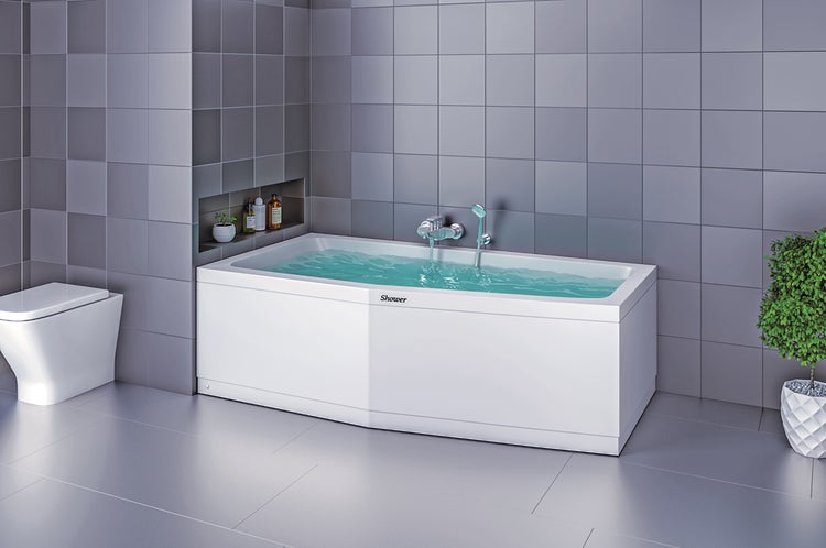 Raumspar Badewanne 60x80x170cm rechts ,weiß