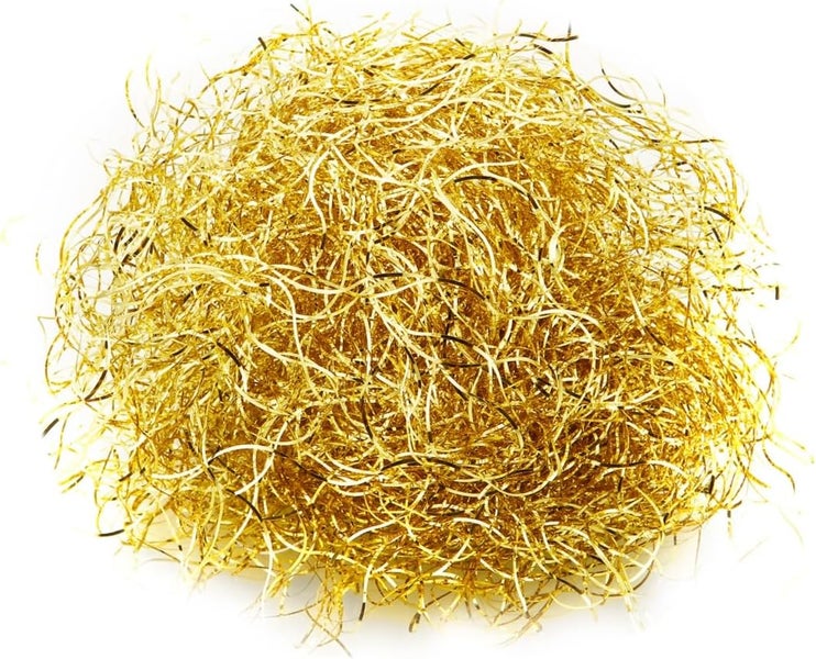 Goldfarbene Geschenkverpackung Füllwolle
