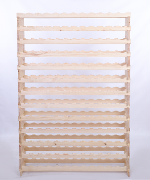 Weinregal VINOTECA FLEX PRO HxBxT 177x123x28cm 156 Flaschen auf 13 Ebenen Massives Kiefernholz Natur unbehandelt