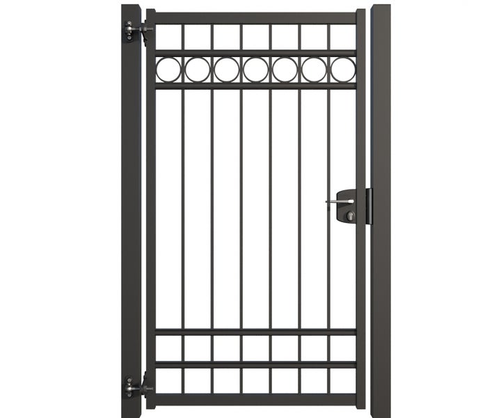 Metall Gartentor mit Kreisdesign