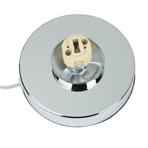Lampensockel mit runder, verchromter Basis