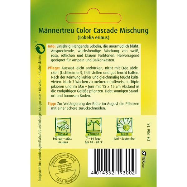 Männertreu Color Cascade Mischung Samen von Quedlinburger SAATGUT
