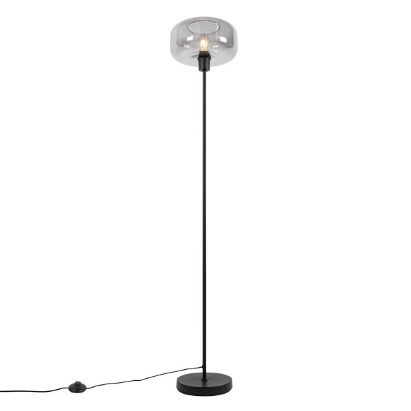 Stehlampe mit Glasschirm und Leuchtmittel