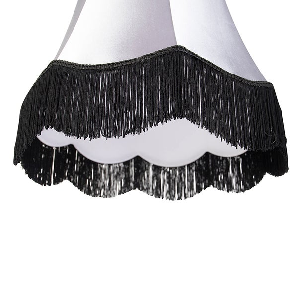 Seidenlampenschirm schwarz mit grau 45 cm - Granny