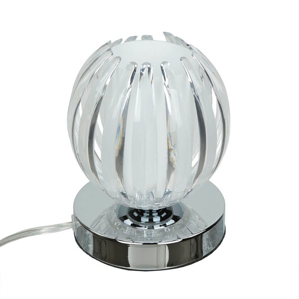 Tischleuchte mit kugelförmigem Lampenschirm