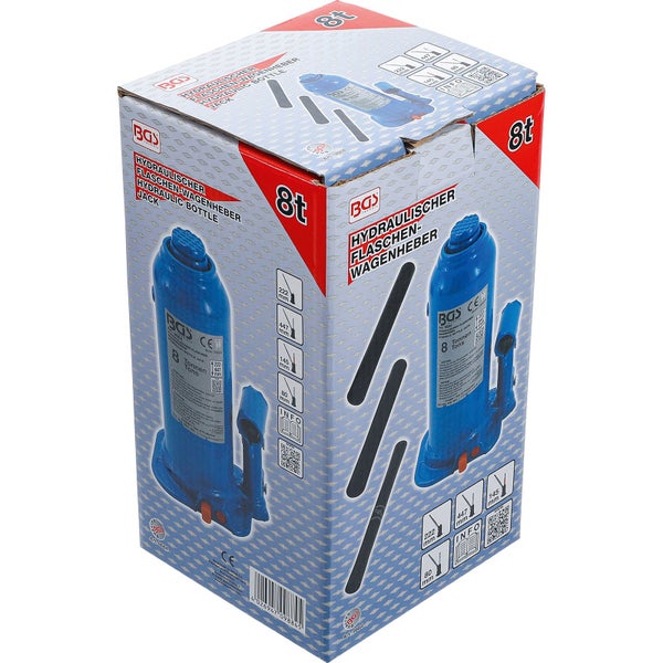 Verpackung eines hydraulischen Wagenhebers mit einer Traglast von 8 Tonnen