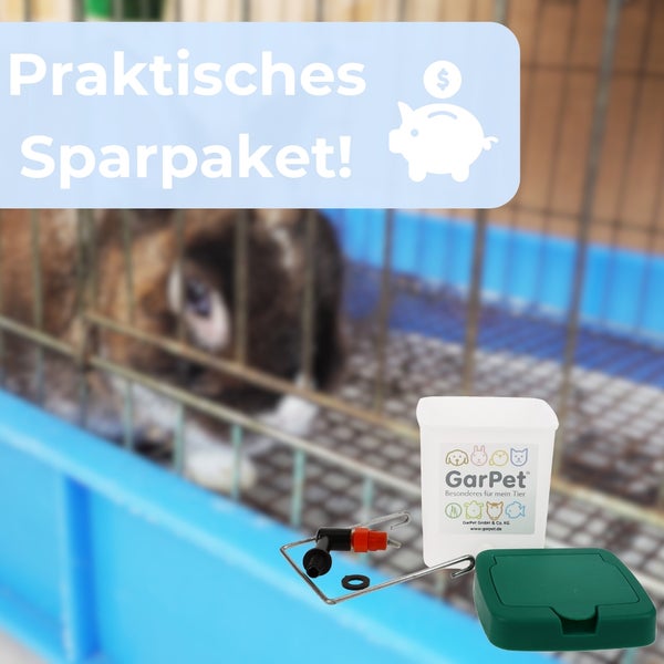 GarPet Sparpaket für Kleintiere mit Futterbox, Trinkflasche und Zubehör