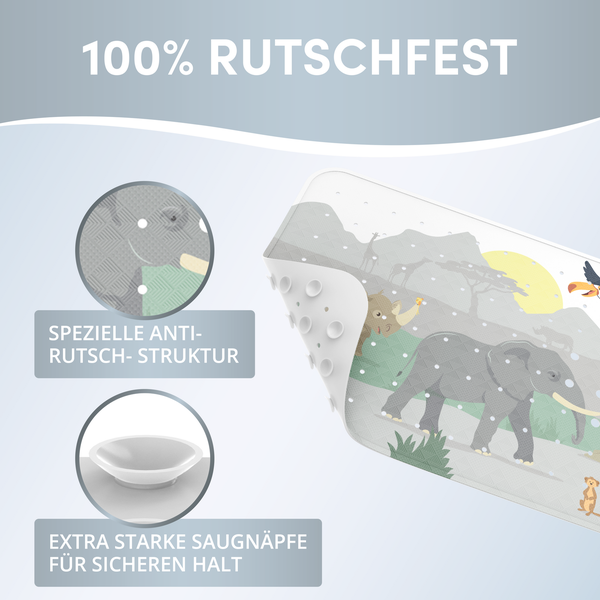avakido® Badewannenmatte Kinder rutschfest - Inklusive 2 Haken zum Aufhängen - 100% BPA-Frei, Wanneneinlage, Antirutschmatte Badewanne - schimmelresistent & maschinenwaschbar
