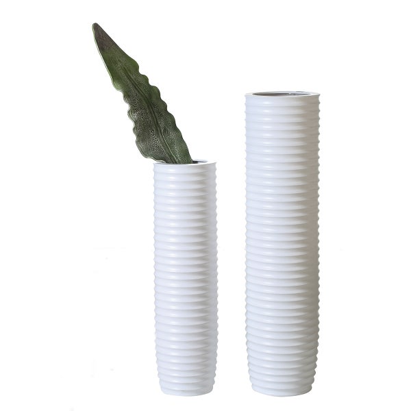 Vase GILDE Bodenvasen Höhe 74cm weiß Keramik