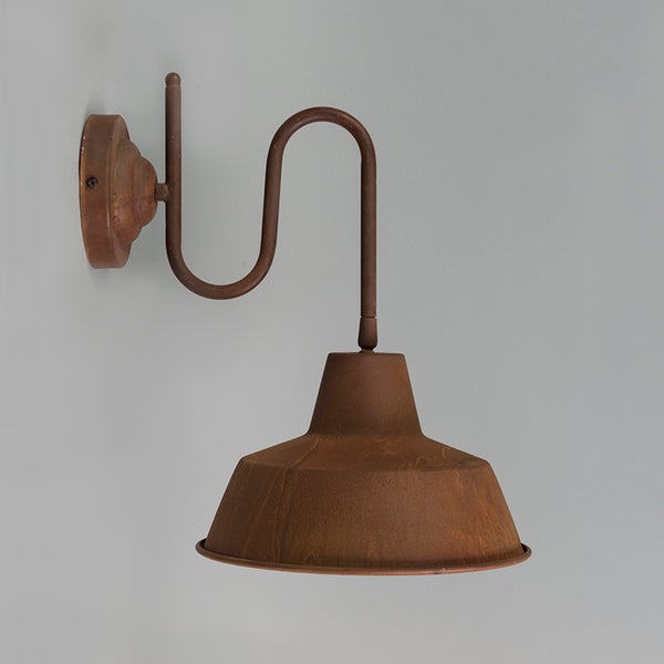 Set mit 2 Wandleuchten rosten mit goldenem Interieur - Fabrik
