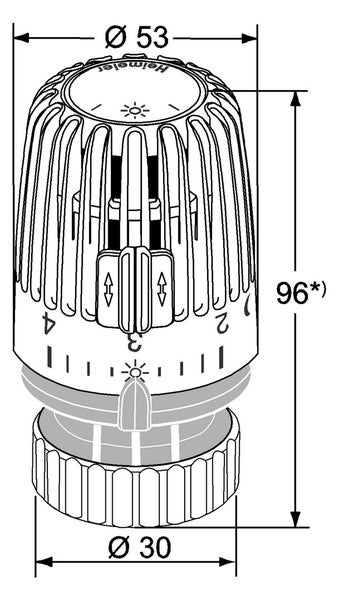 HEIMEIER Thermostat-Kopf K mit Direktanschluss für Vaillant-Ventile, 9712-00.500
