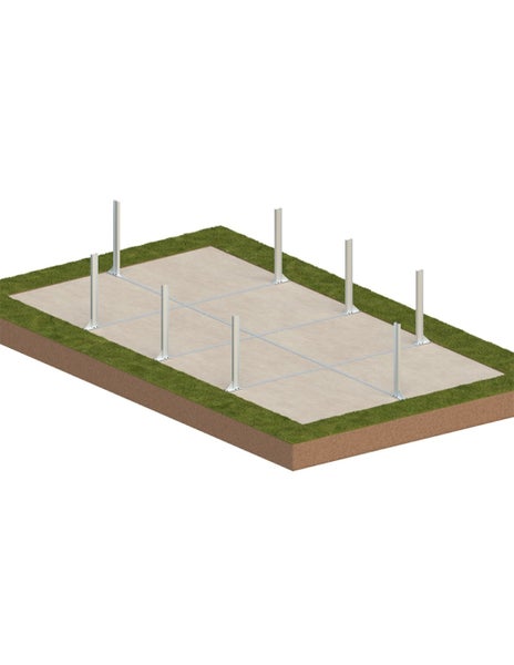 Grundrissdarstellung einer Terrassenüberdachung mit Fundament
