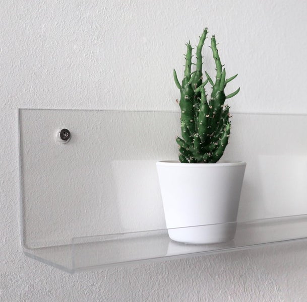Bilderleiste 60 x10 cm | Galerieboard | Galerieschiene | Regalboard | elegant und schlicht | Bilderleiste | Gewürzregal | Wandregal | Schweberegal | transparent | glasklar