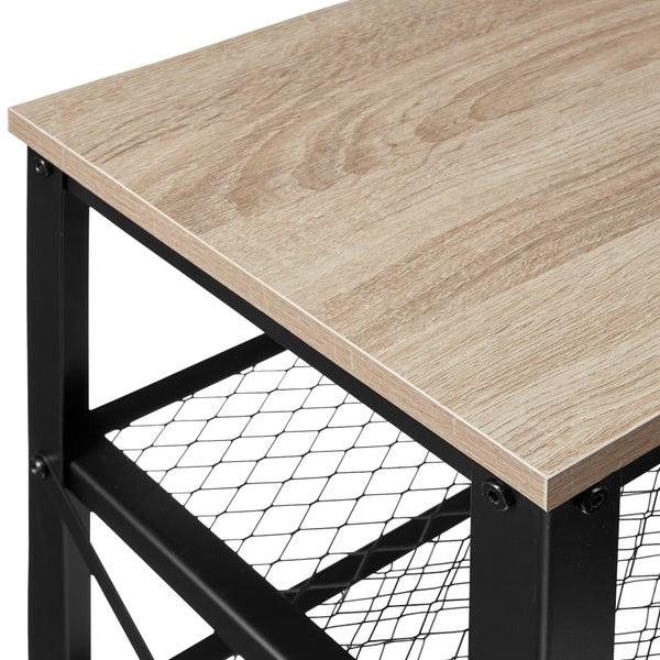 Schuhregal tectake Blackpool 101 x 30,5 x 45,5 cm Industrial Style Industrial Holz hell, Eiche Sonoma