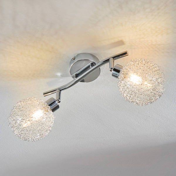 Lindby Deckenlampe Ticino in Chrom aus Metall (2 flammig, G9) - Deckenleuchte Lampe Flurleuchte