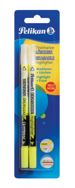 Pelikan Textmarker-Löscher 456, Leucht-Gelb, 2er Set