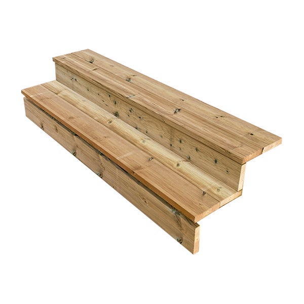 Terrassentreppe, Außentreppe, Gartentreppe  Holz H37cm 2 Stufen, Breite 160cm, MIT Setzstufen