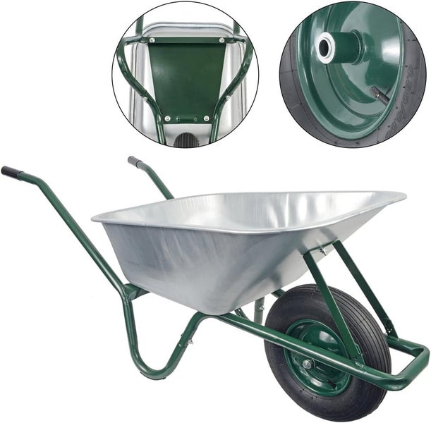 Schubkarre mit Stahlwanne und Luftrad