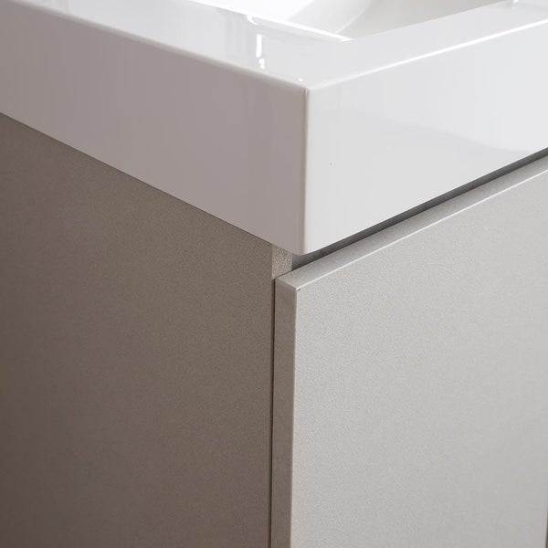 Detailansicht eines Waschtischunterschranks mit Waschbecken