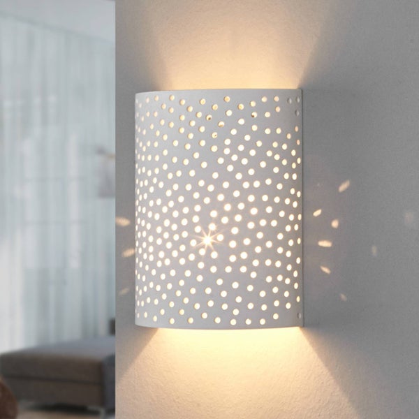 Lindby LED Deckenleuchte Jiru (Modern) in Weiß aus Gips/Ton (1 flammig, E14) - Lampe Deckenlampe Flurleuchte