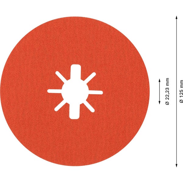 Eine Person mit Schutzhandschuhen befestigt eine X-Lock Schleifscheibe an einem Winkelschleifer