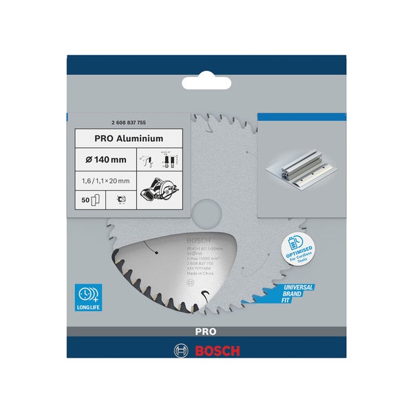 Bosch Kreissägeblatt Pro Aluminium, Durchmesser 140 Millimeter