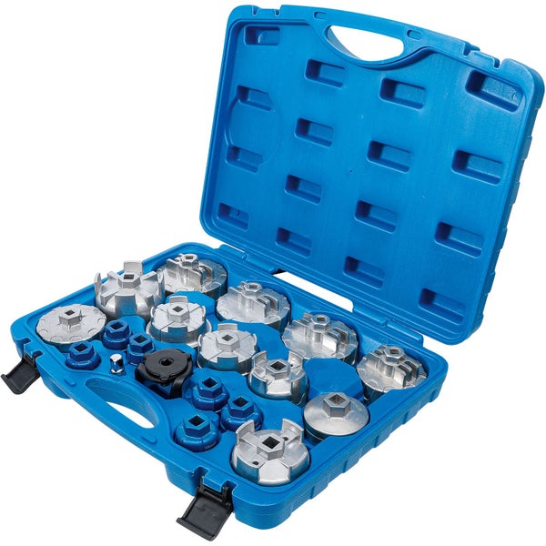 Ölfilterschlüssel Set in blauem Werkzeugkoffer