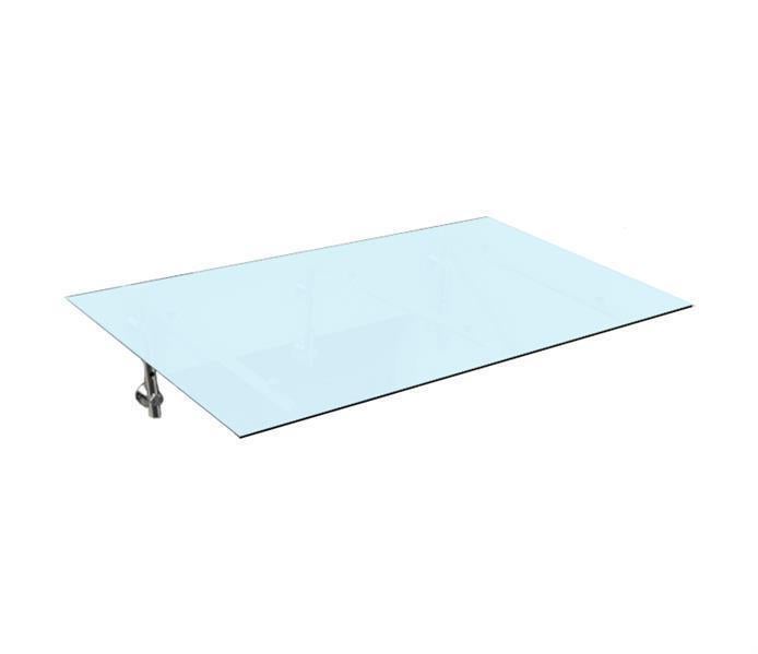 BuyLando (3L) 200x900 cm Milchglas Glasvordach inkl. Edelstahlhalter gebürstet