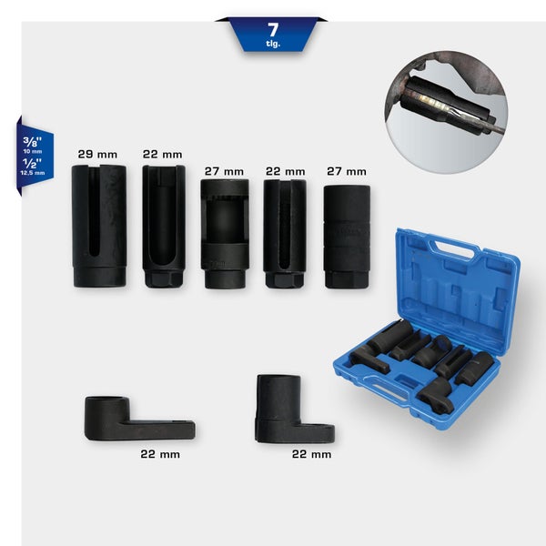 BRILLIANT TOOLS Lambdasonden und Sensoren-Stecknuss-Satz 7tlg. - BT601020