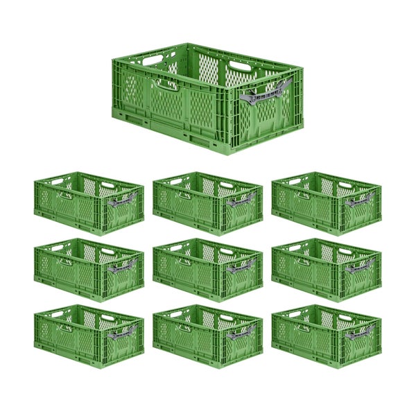 PROREGAL SuperSparSet 10x Stabile Profi-Klappbox Chameleon in Industriequalität HxBxT 23 x 40 x 60 cm 45 Liter klappbar stapelbar