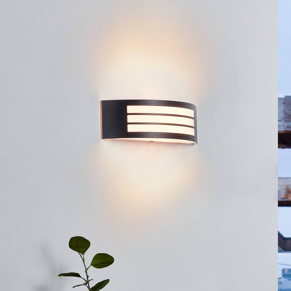 Lindby Vilam (spritzwassergeschützt (Modern) in Schwarz aus Aluminium (1 flammig, E27)