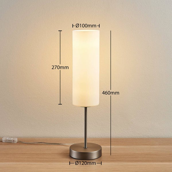 Lindby Tischlampe Felice (Modern) in Weiß aus Glas (1 flammig, E27) - Tischleuchte Schreibtischlampe Nachttischlampe Wohnzimmerleuchte