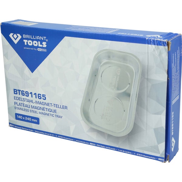 BRILLIANT TOOLS Magnetisches Tablett / Schale aus Edelstahl 140 x 240 mm - BT691165
