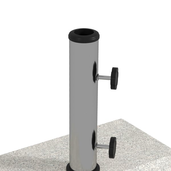 Outsunny Sonnenschirmständer 25kg Ständer für Halbrund Sonnenschirm mit Ø 32/38/48 mm Stange, Sonnenschirmfuß für Garten, Balkon, Granit, Grau 45 x 22,5 x 40 cm