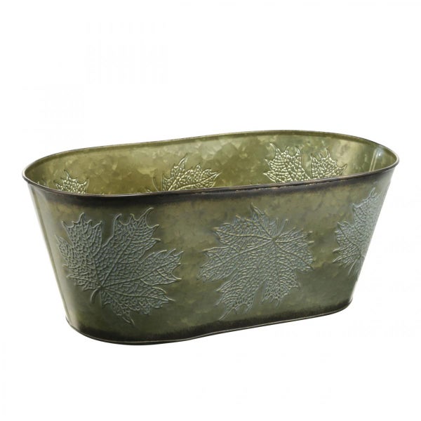 Ovale Pflanzschale mit Ahornblattmuster