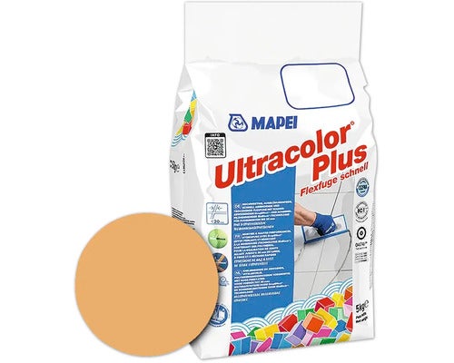 Mapei Ultracolor Plus Flexfuge schnell, 5 Kilogramm Sack, schneller Fugenmörtel für Fliesenbeläge, wasserabweisend und schimmelbeständig
