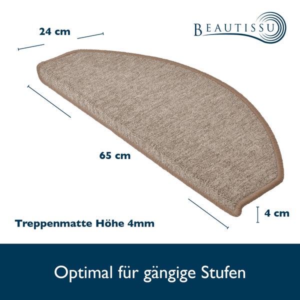 Beautissu Treppenmatte mit 65 mal 24 Zentimetern und 4 Millimetern Höhe für Treppenstufen