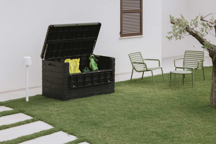 Ondis24 Kissenbox für Loungekissen Dolomiti XXL anthrazit 970 Liter, Aufbewahrungsbox, Box