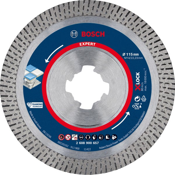 Bosch Expert HardCeramic X-LOCK Diamanttrennscheiben 115 x 22,23 x 1,4 x 10 mm - 2608900657