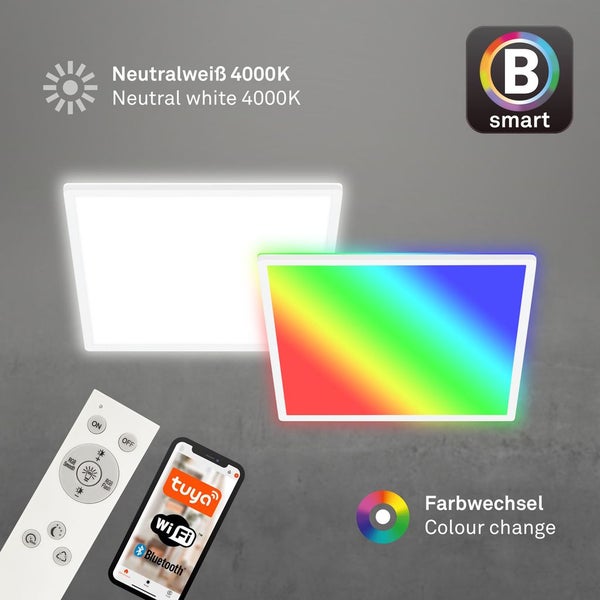 LED Deckenleuchte Smart RGB Bluetooth WiFi Fernbedienung Alexa weiß 22W Briloner