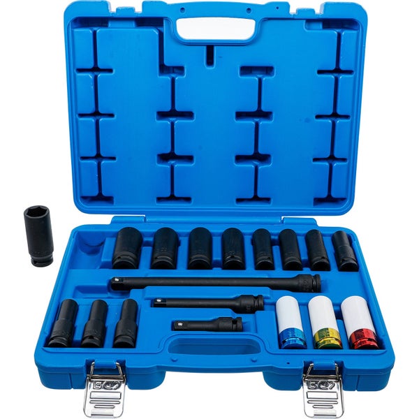 Steckschlüssel-Satz in blauem Werkzeugkoffer