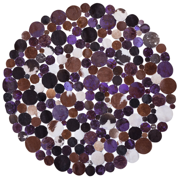Teppich SORGUN Violett ø 140 cm Echtleder