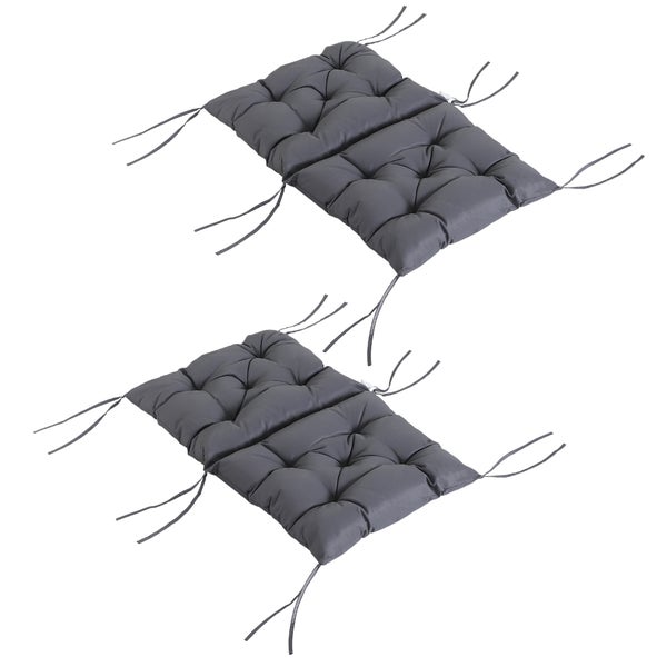 Outsunny 2er Set Auflage für Niederlehner, L98 x B50 x D8cm, Oxford, Schaumstoff, Grau