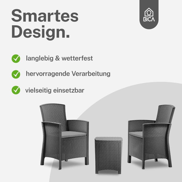 Bica Aufbewahrungsbox aus Kunststoffgeflecht mit den Maßen 39 x 39 x 46 cm