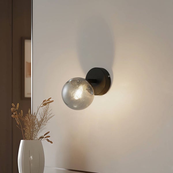 Lindby Wandleuchte, Wandlampe Innen Valentina (Modern) in Schwarz aus Metall (1 flammig G9) - Wandstrahler Wandbeleuchtung Schlafzimmer / Wohnzimmer Wohnzimmerleuchte
