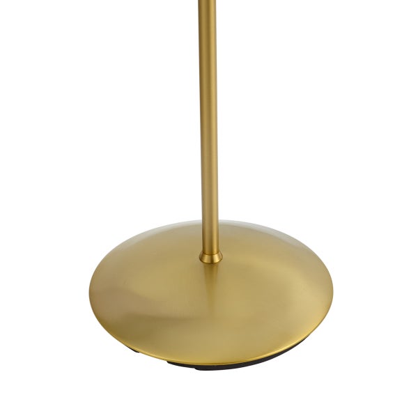 Runder Lampenfuß aus gebürstetem Metall in Gold mit Standrohr.