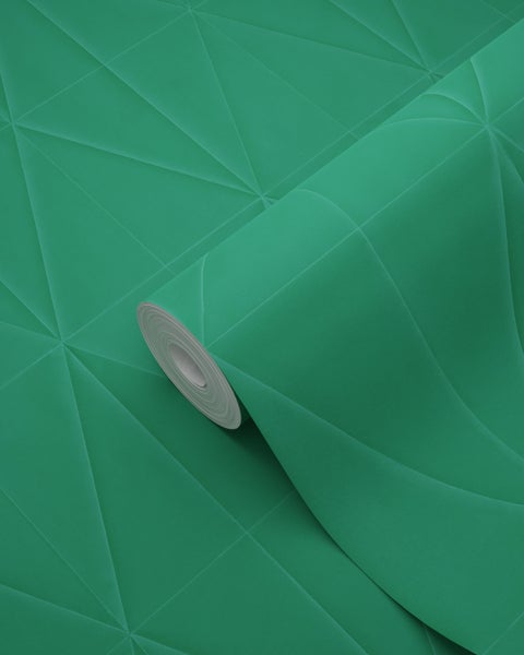 Rolle grüne Vliestapete mit geometrischem Muster