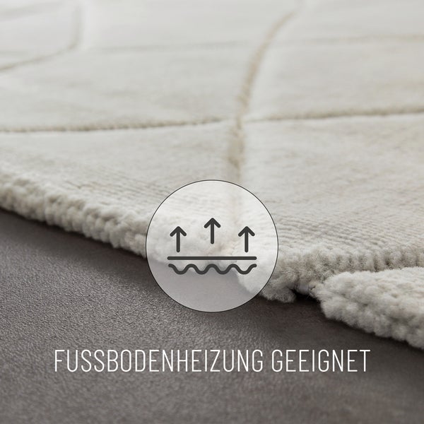 Kurzflorteppich Creme Weiß Unplugged WECONhome 200x290 cm