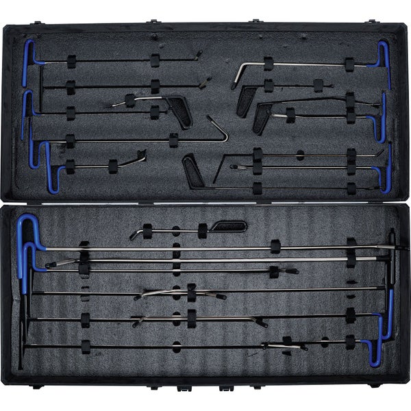 Werkzeugsatz mit Spezialwerkzeugen in einem schwarzen Koffer