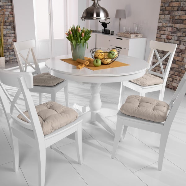 Beautissu Lisa Stuhlkissen 40x40x8cm Taupe (4tlg)
